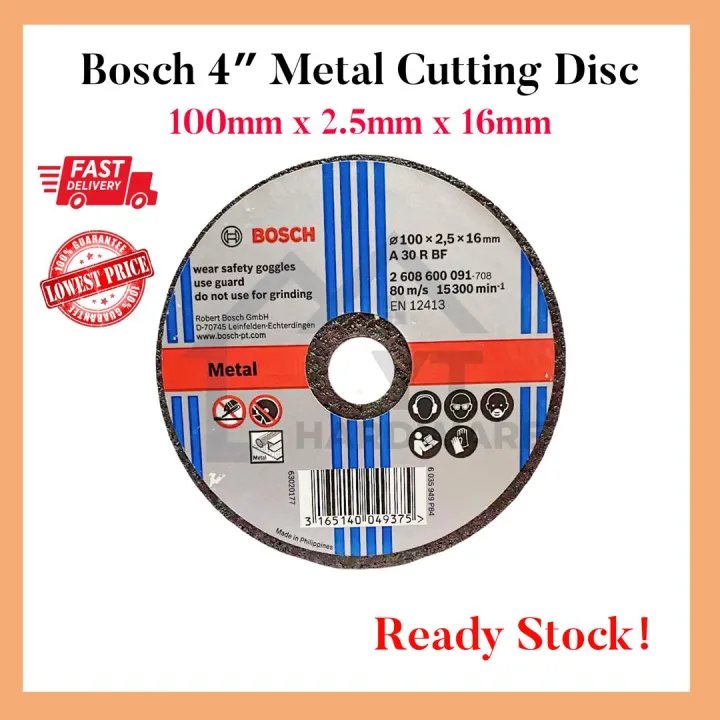 Ready Stock Bosch Metal Cutting Disc Mata Potong Besi Mm X