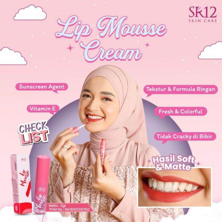 Lip Mousse Sr Cream Pelembab Bibir Alami Dengan Hasil Soft Dan