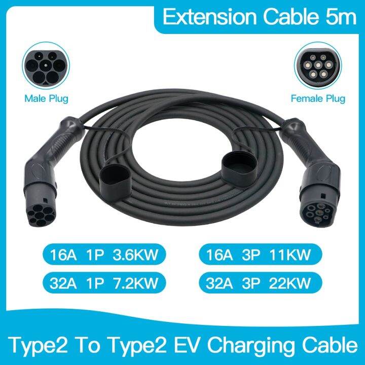 EV Charging Cable 32A 22KW Three Phase Electric Vehicle Cord For Car