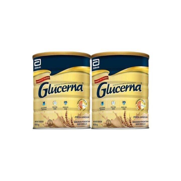 Abbott Glucerna Gold Vanilla Wheat Improved Formula 850g X 2 Tins