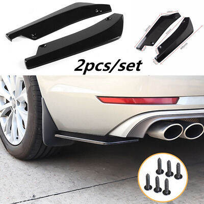 Pcs Black Rear Bumper Spoiler Canard Anti Crash Diffuser Angle