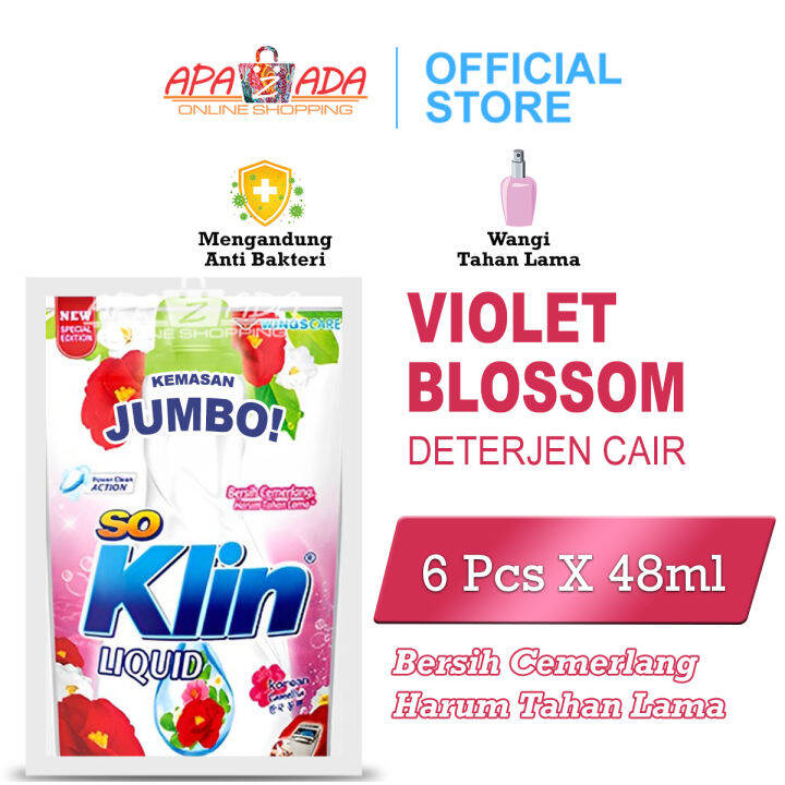 So Klin Liquid Detergent Korean Camellia 6 Pcs Free 1 X 48ml Kemasan