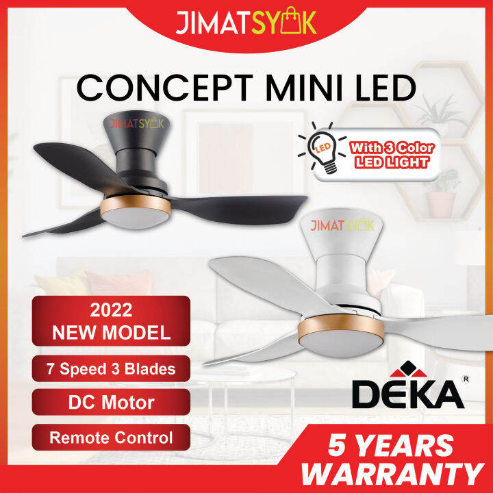 DEKA CONCEPT MINI LED 34 Inch 3 Blades 14 Speed DC Motor Remote Control