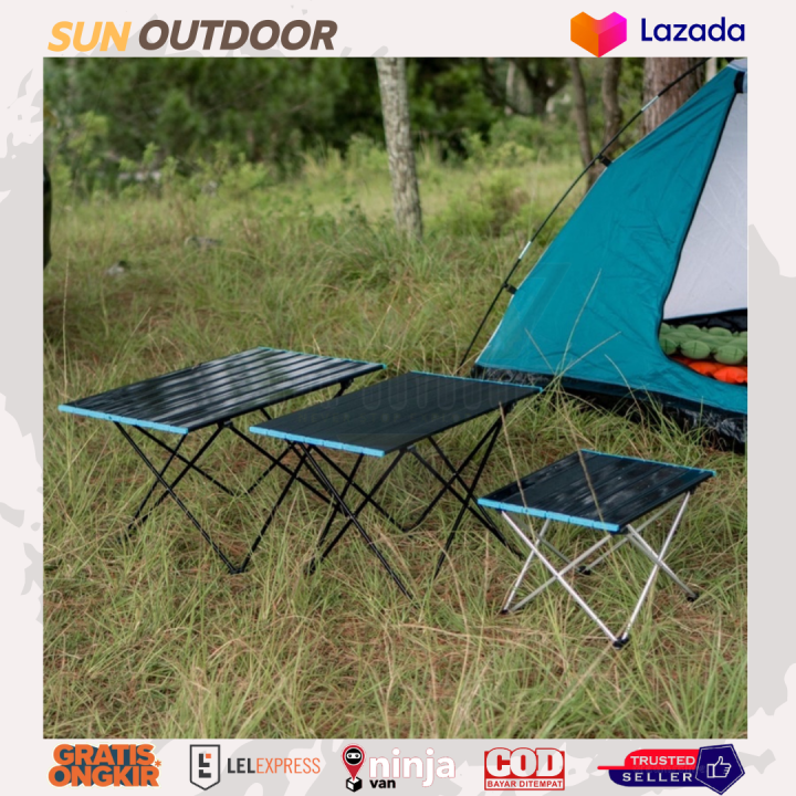 Meja Lipat Camping Outdoor Portable Aluminium Meja Lipat Outdoor Piknik