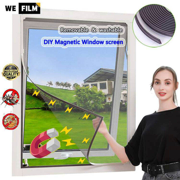 Wefilm Upgrade Magnetic Mosquito Net Window Screen Fiberglass Mesh