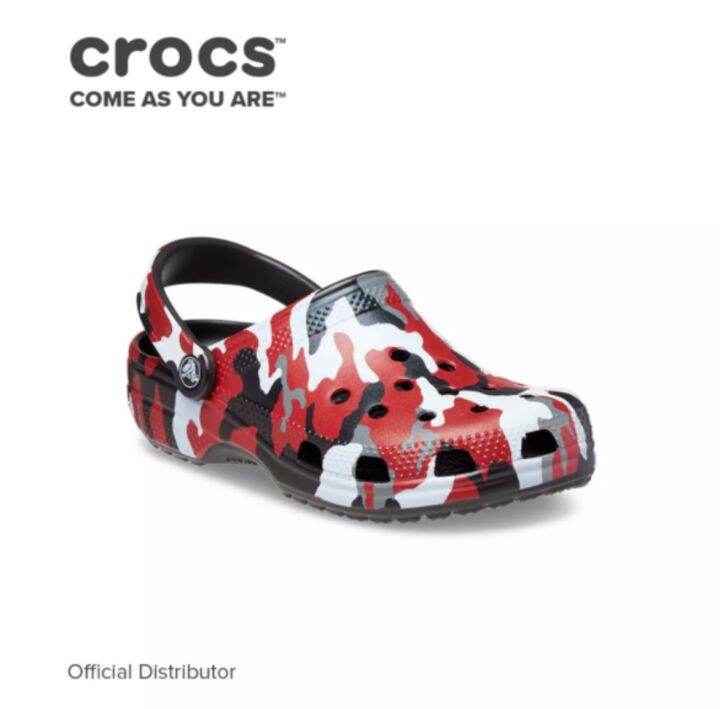 Crocs Classic Printed Camo Clog In Black Red Lazada Ph