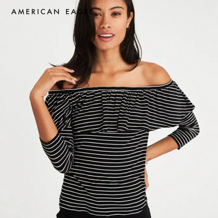 American Eagle Soft Sexy Off The Shoulder Ruffle Top