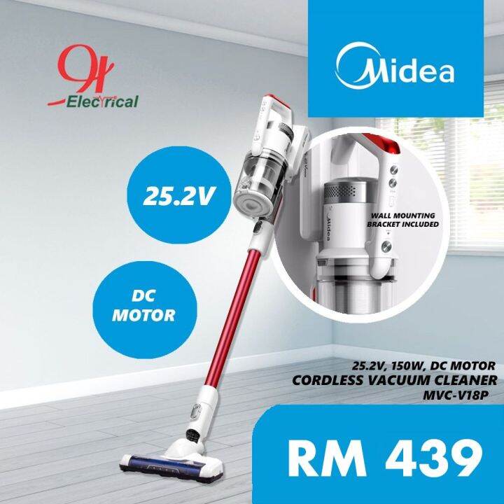 MIDEA 25 2V 150W Rechargeable Cordless Vacuum Cleaner MVC V18P Lazada