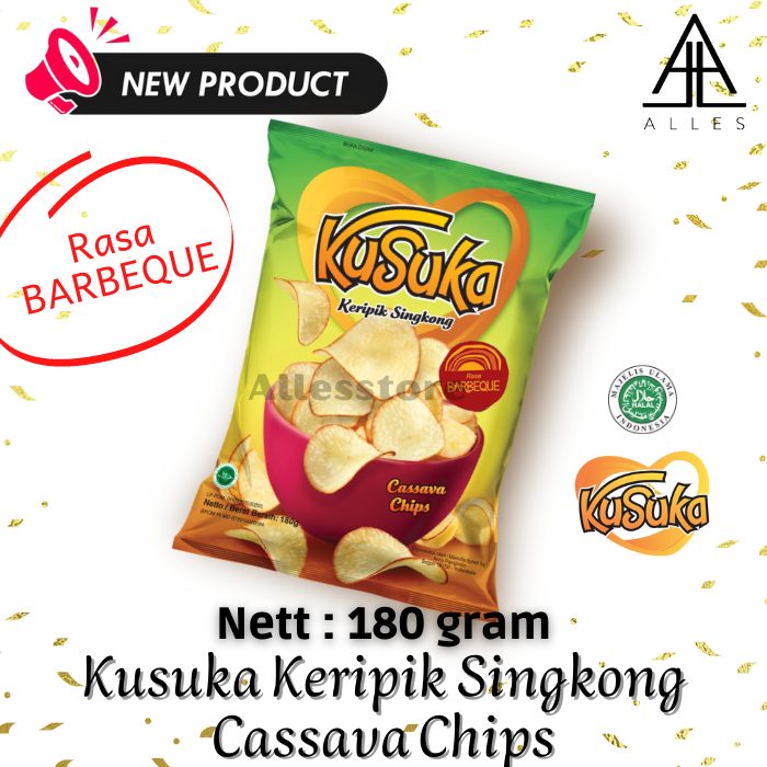 Kusuka Keripik Singkong Rasa Barbeque Cassava Chips Chiki Kusuka 180gr