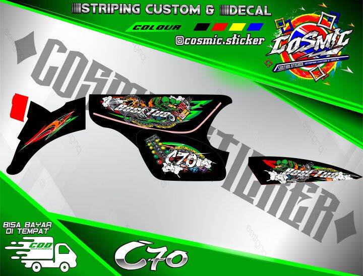 Stiker Striping Honda C Variasi Motor Sticker Olong Codot Herex