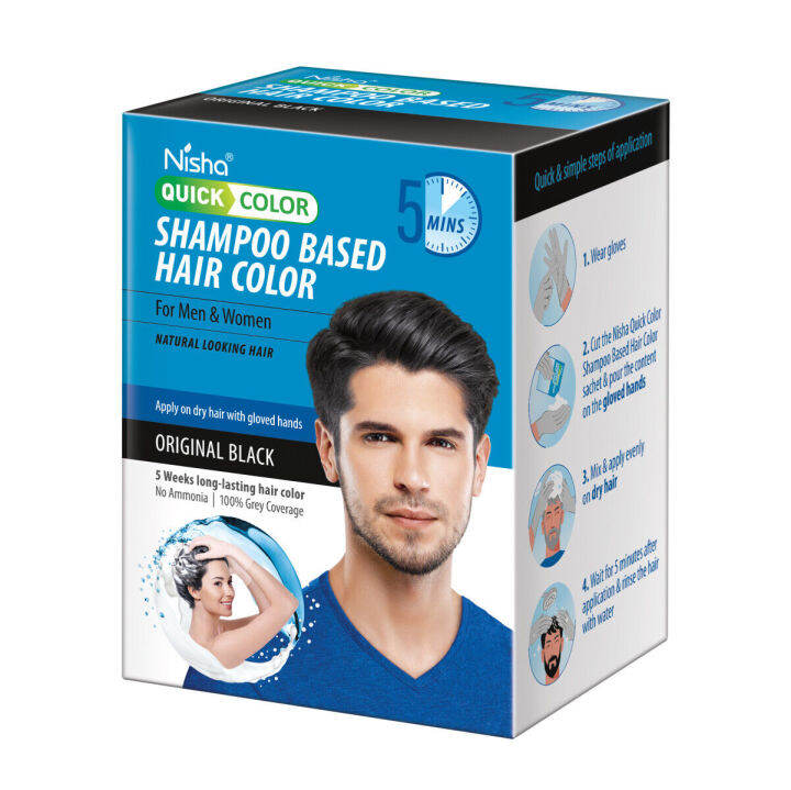 Nisha Quick Color Shampoo Based Hair Color For Men Women Natural