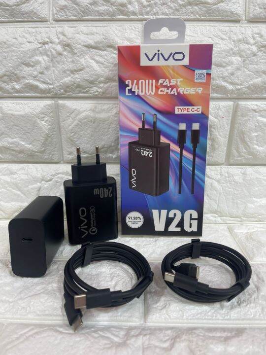 Varian Terbaru Charger Casan Cas Tipe TYPE C TO C VIVO V2G 240W Full