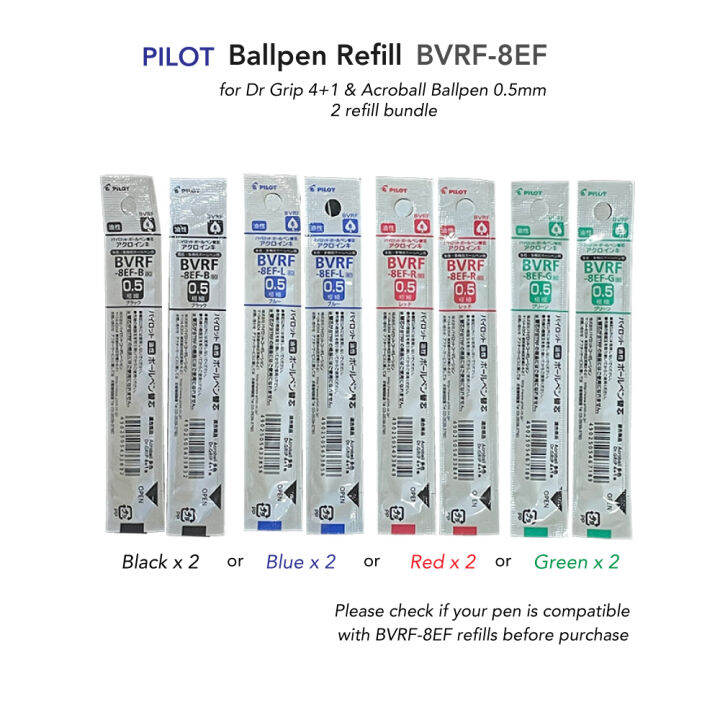 Pilot Ballpen Refill Mm Bvrf Ef Pcs Bundle For Dr Grip And