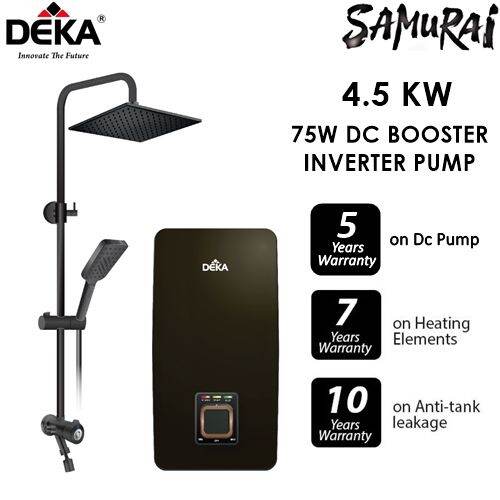 DEKA INSTANT WATER HEATER DC PUMP 4 5KW WITH RAIN SHOWER AQUAS 88 TRS