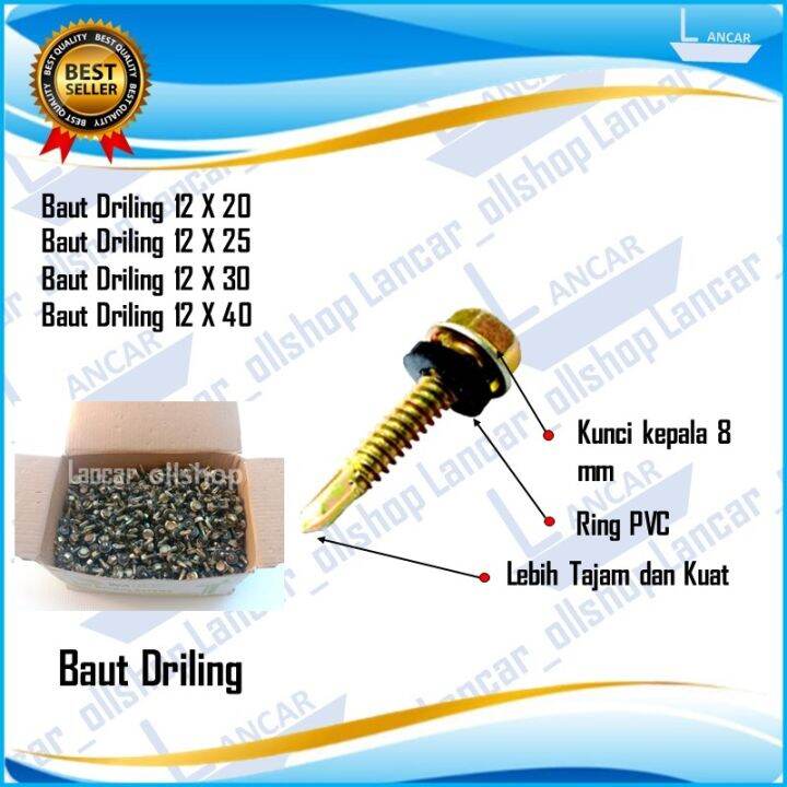 Baut Sekrup Skrup Baja Ringan Roofing Galvalum Driling Murah Lazada