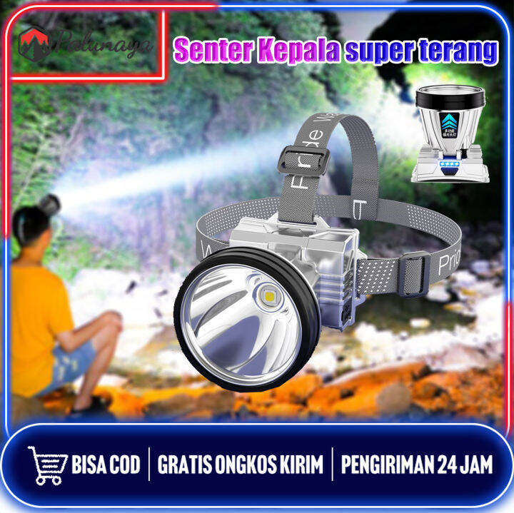 Senter Kepala Watt Led Headlamp Super Terang Outdoor Anti Air