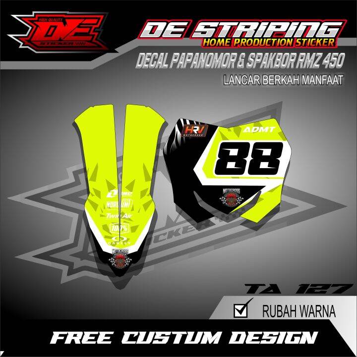 Striping Stiker Papan Nomor Dan Spakbor Depan Rmz Bisa Ubah Nama