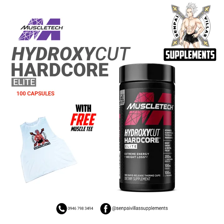 Muscletech Hydroxycut Hardcore Elite Capsules With Free Muscle Tee