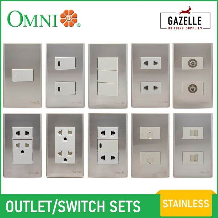 Omni Wide Series Duplex Universal Outlet Switch Way Way Sets