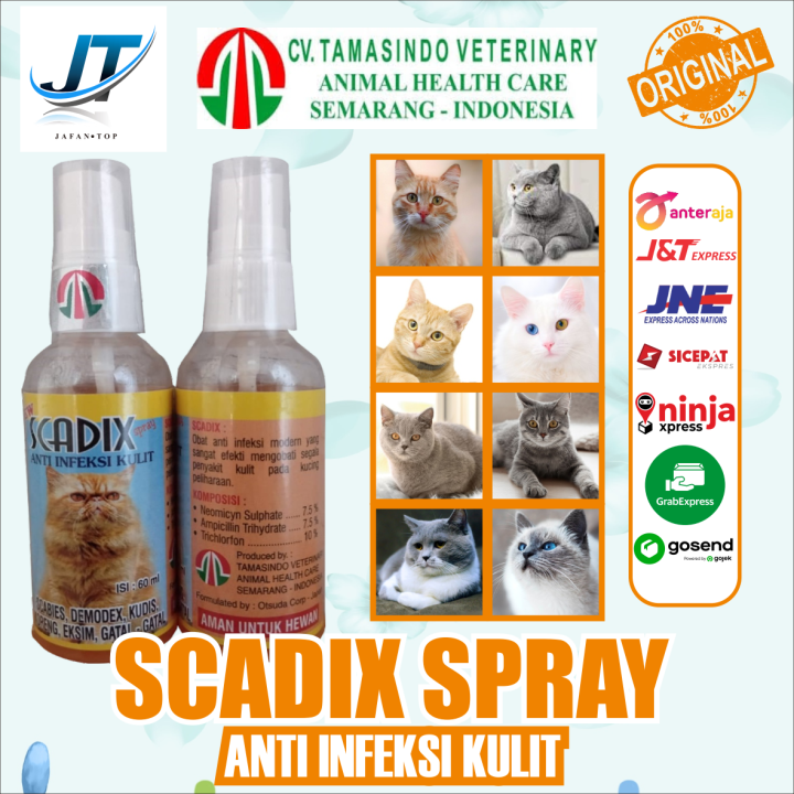 Scadix Spray Cat Obat Infeksi Kulit Kucing Aman Untuk Kitten Ml