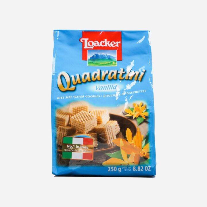 Loacker Quadratini Cocoa Milk Chocolate Vanilla Napolitaner G