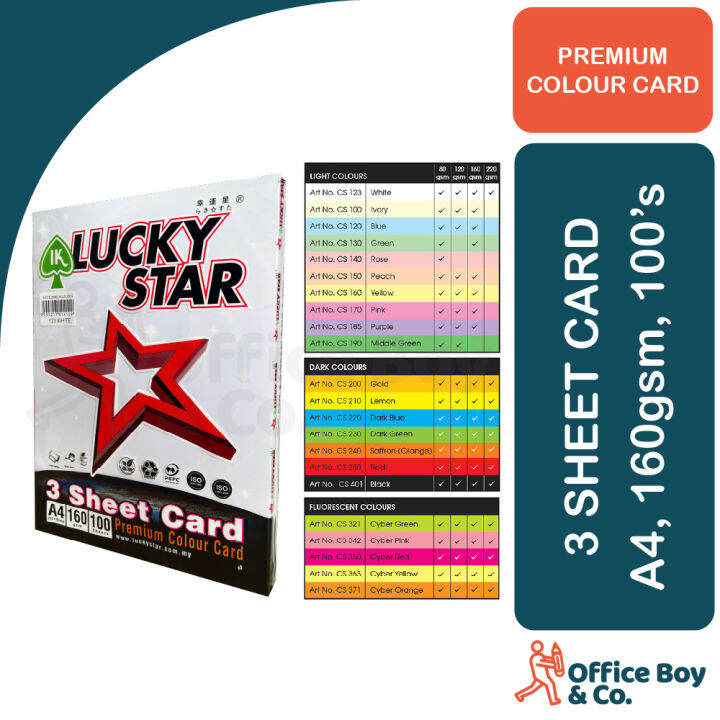 A Ik Lucky Star Sheet Card Gsm Sheets Premium Colour Paper