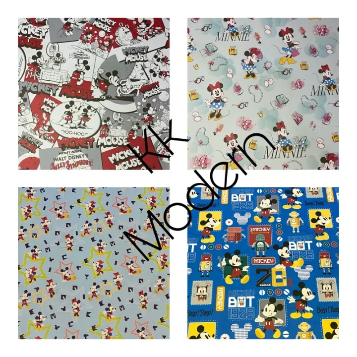 KERTAS KADO SANSAN WAWA MOTIF MICKEY MOUSE MINIE MOUSE SANWA DOFF