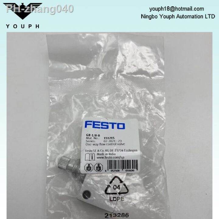 FESTO Original GR 1 8 B 151215 One Way Regulator Flow Control Valve