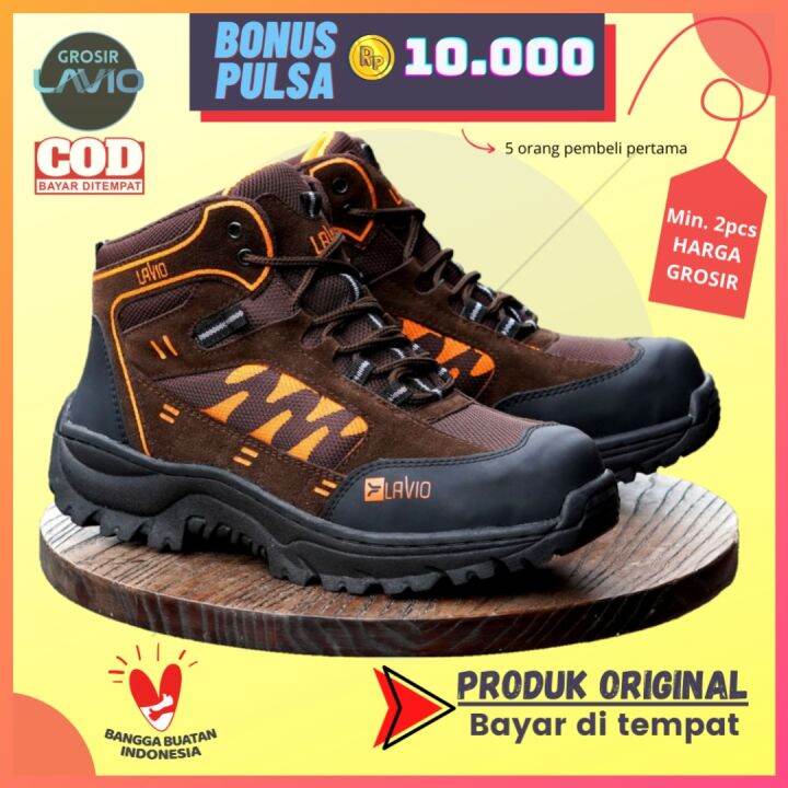 Sepatu Safety Pria Ujung Besi Original Lavio Axel Boots Kerja Proyek