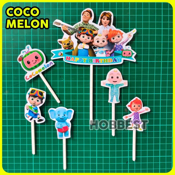 Topper Cake Kertas Coco Melon Dekorasi Hiasan Kue Ulang Tahun Ultah