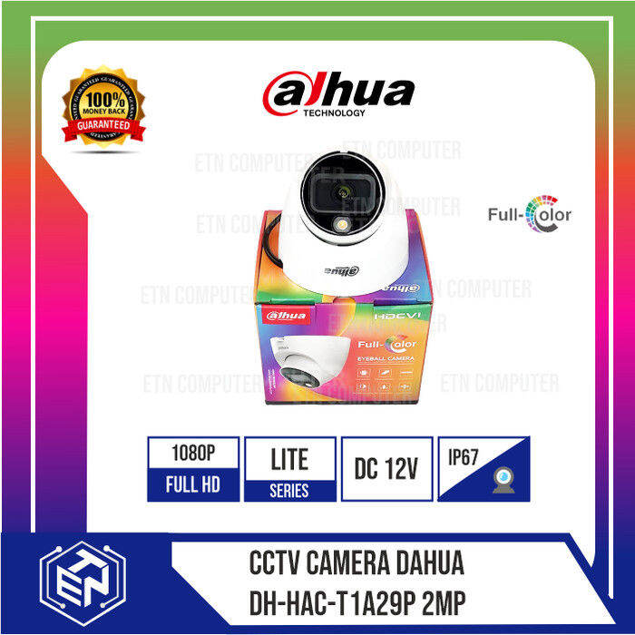 ANALOG CAMERA DAHUA CCTV HAC T1A29P FULL COLOR INDOOR 2MP Lazada