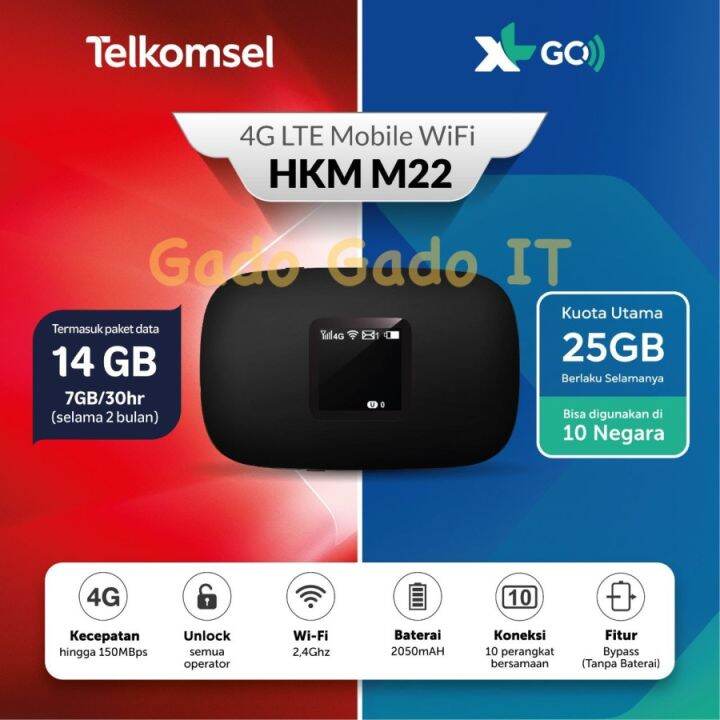 MIFI ROUTER HKM M22 XL GO MODEM WIFI 4G LTE HKM M22 TELKOMSEL ORBIT