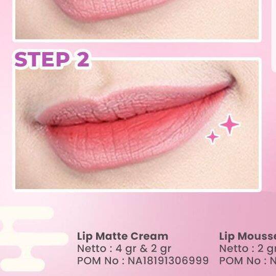 Ombre Lips Korean 2 In 1 Sr12 Lip Mousse Cream Dan Nude Berry Original