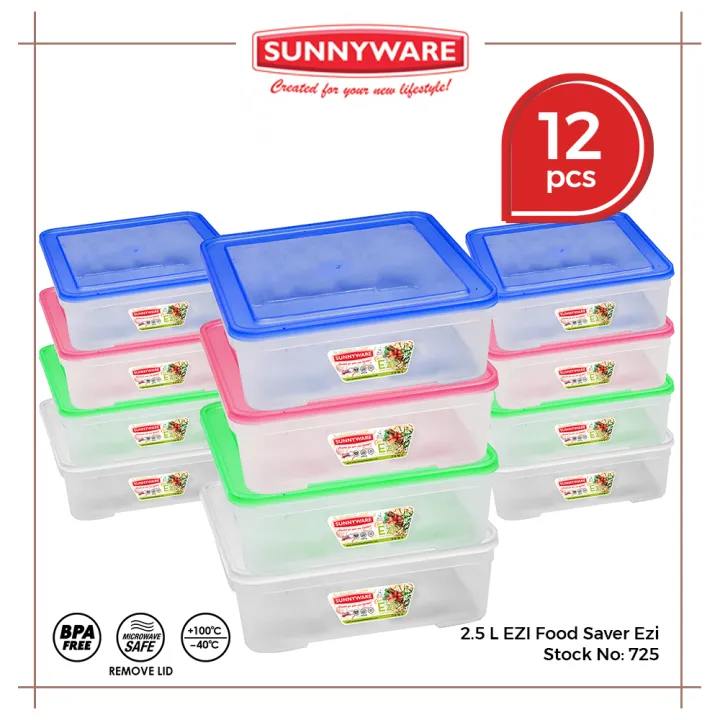 12pcs 4L EZI Food Saver Keeper Storage Container Sunnyware 725