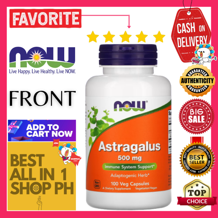 Now Foods Astragalus 500 Mg 100 Veg Capsules Immune System Support