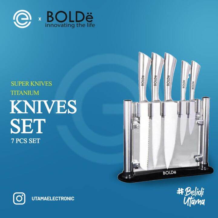 BOLDe Pisau Dapur Stainless Set Super Knives Titanium Lazada Indonesia