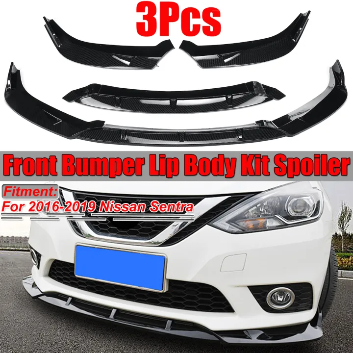 3PCS Set Front Bumper Lip Spoiler Body Kit Trim For Nissan Sentra 2016