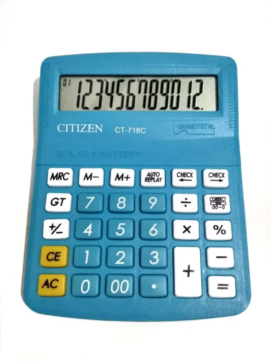 Kalkulator Citizen CT 718 C Warna 12 Digit Lazada Indonesia