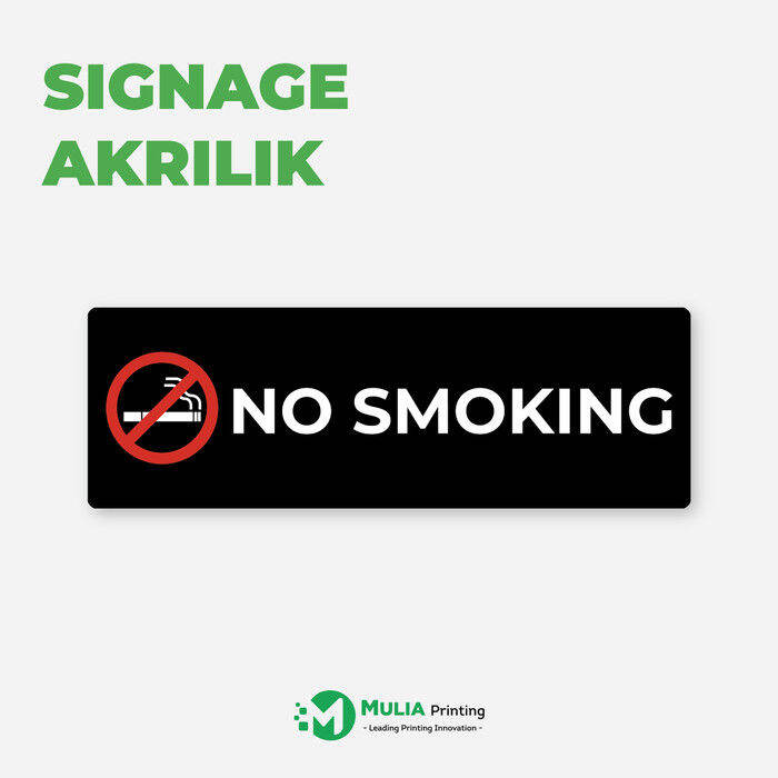 Dilarang Merokok No Smoking Sign Board Label Akrilik Papan Ruangan