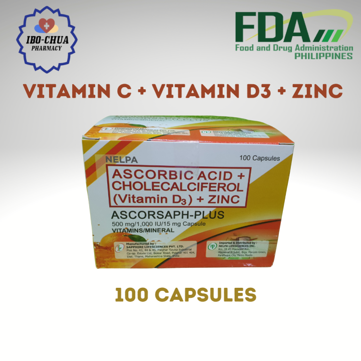 Ascorbic Acid Cholecalciferol Vitamin D3 Zinc ASCORSAPH PLUS