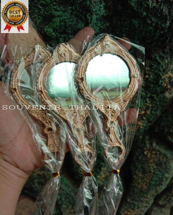 Souvenir Cermin Mawar Bulat Gold Dan Silver Isi Pc Dan Gratis Kartu