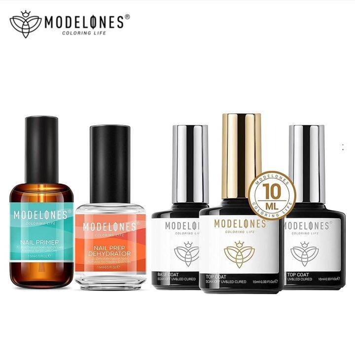 Modelones Gel Nail Polish Matte Top Coat And Base Coat Set With Nail