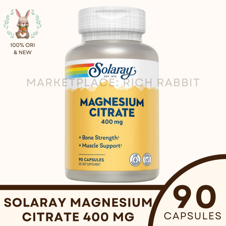 Solaray Magnesium Citrate Mg Suplemen Capsules Vitamin Lazada