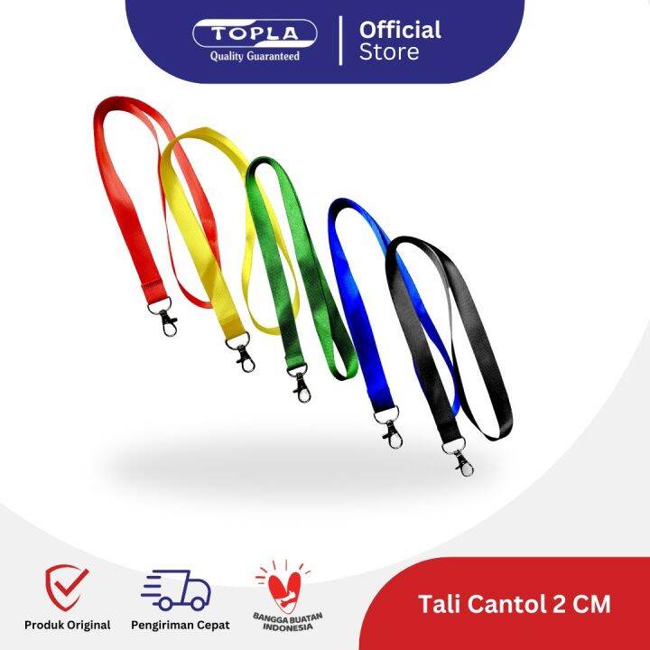 Topla Tali Cantol ID Card Lanyard Ukuran 2 CM Sekolah Kuliah Dan Kerja