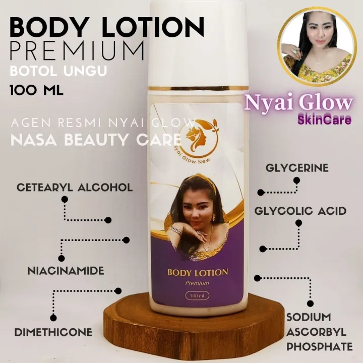 Body Lotion Premium Nyai Glow Skincare Botol Ungu Ml