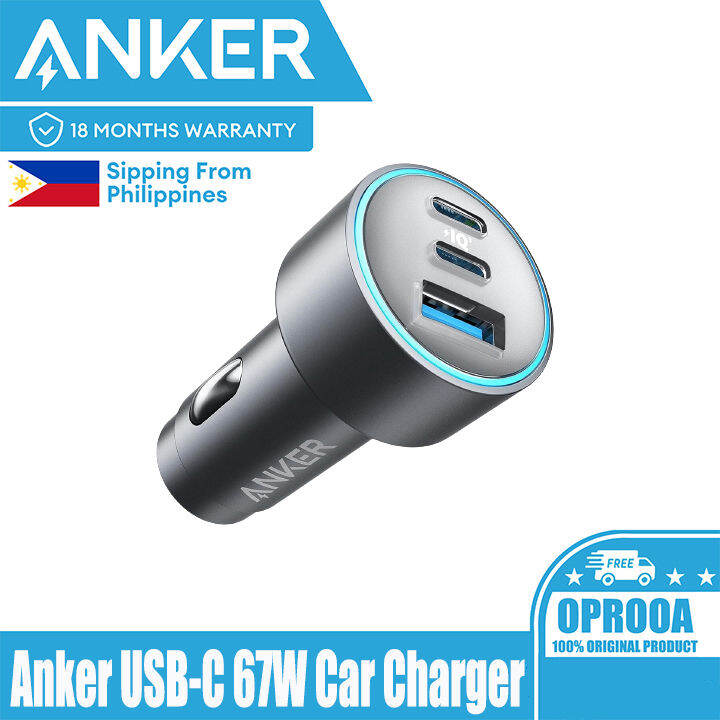 Anker USB C Car Charger 67W 3 Port Compact Fast Charger Car Adapter