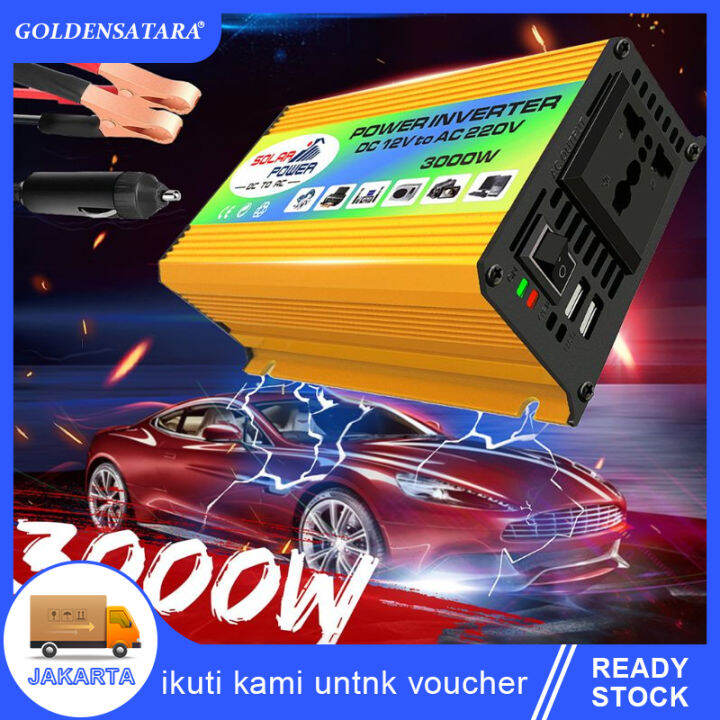 Inverter Daya Tenaga Surya 3000W Inverter Daya Mobil DC 12 V Ke AC 110