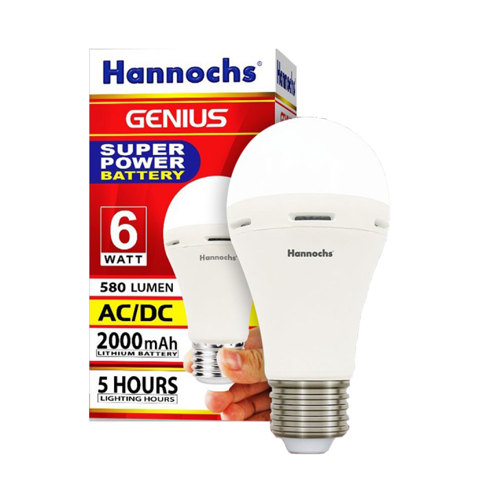 Lampu LED Hannochs Genius 6 Watt Emergency LED Magic Ac Dc Genius 6 W