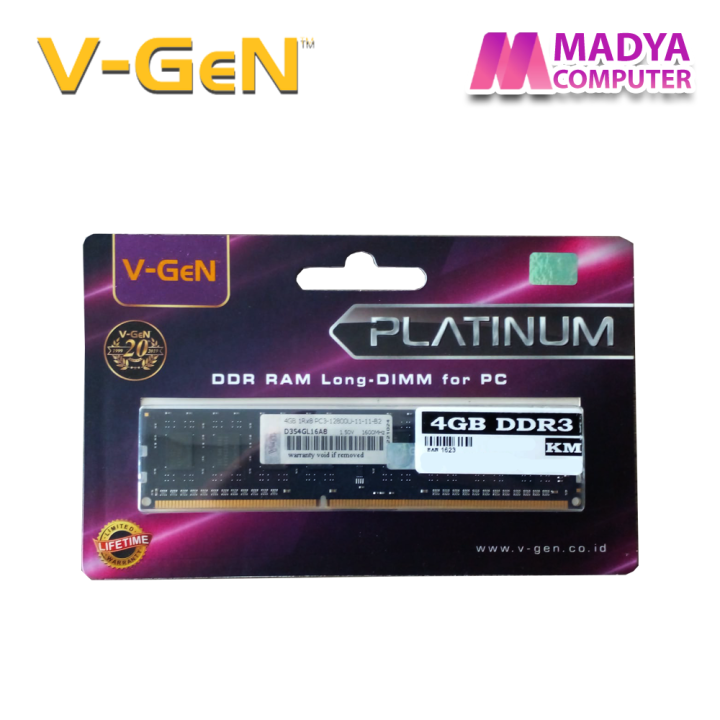 Memory RAM PC V GeN PLATINUM 4GB DDR3 1600MHz RAM Komputer Lazada