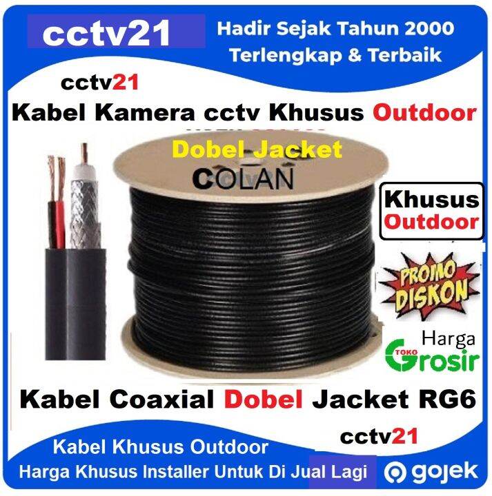 Kabel Camera Cctv Coaxial Khusus Outdoor Colan Rg Power Dc M Dobel